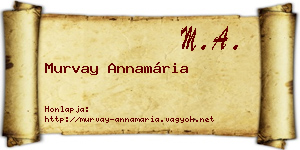 Murvay Annamária névjegykártya